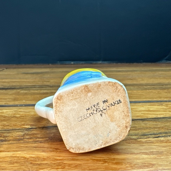 Antique Czech Pottery Miniature Toby Creamer. Czechoslovakian Stamped - Picture 5 of 7